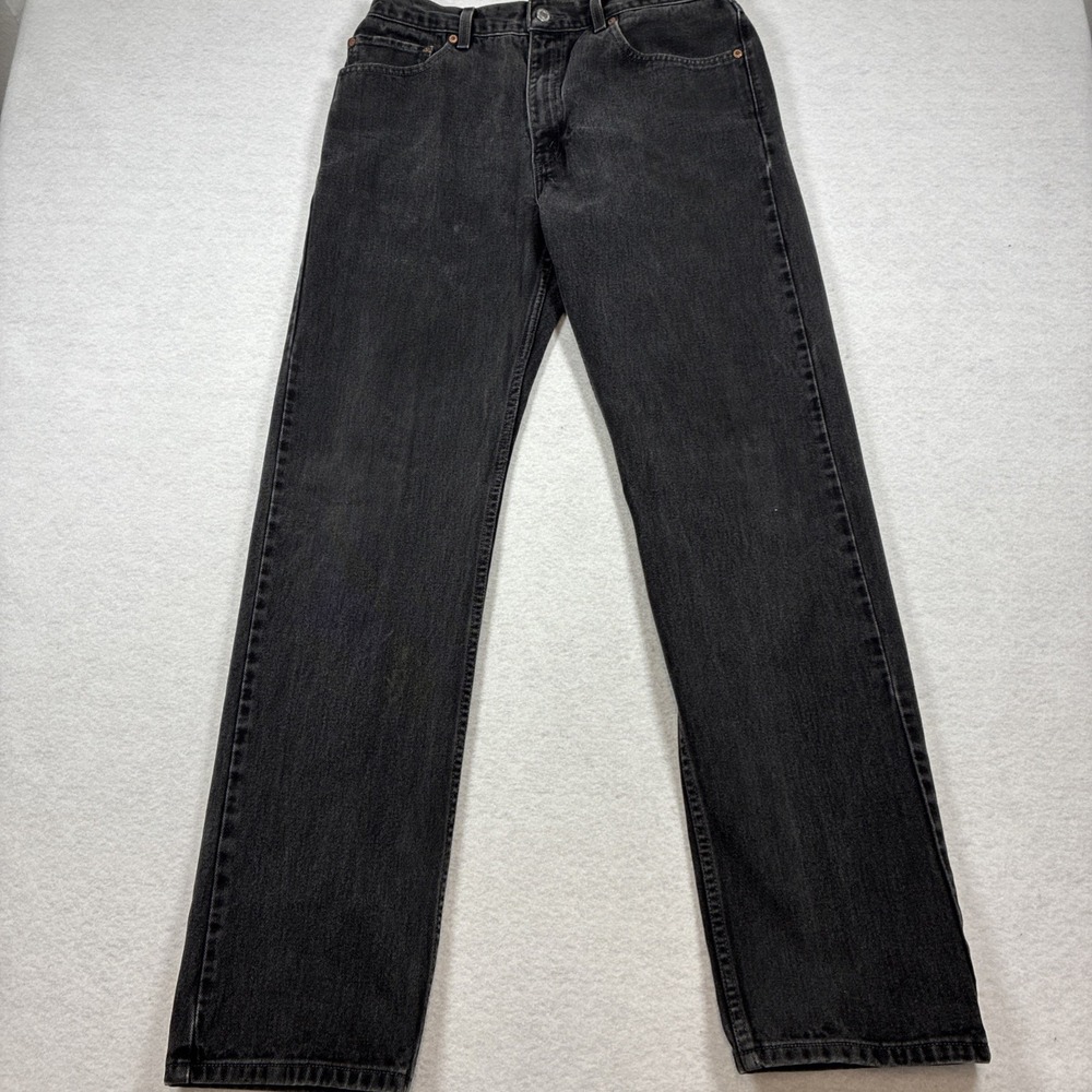 Vintage‎ Levi's 505 Black Jeans Size 34 X 34 100% Cotton Straight Leg Denim Y2K